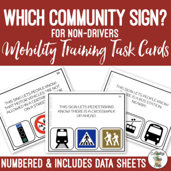 Preview of Which Community Sign Mobility Training Task Cards