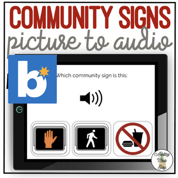 Preview of Which Community Sign? Picture to Audio Boom Cards
