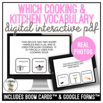 Preview of Which Cooking & Kitchen Vocabulary REAL PHOTOS Digital Interactive Activity
