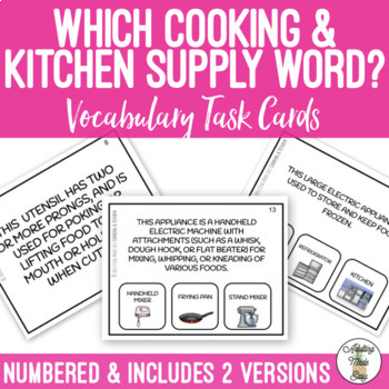 Preview of Which Cooking and Kitchen Word Task Cards