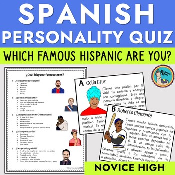 Preview of Which Famous Hispanic Person Am I Spanish Personality Quiz