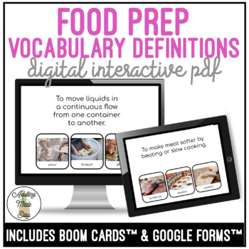 Preview of Which Food Prep Vocabulary Digital Interactive Activity