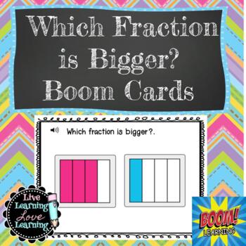 Preview of Which Fraction is Bigger | Boom Cards