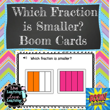 Preview of Which Fraction is Smaller | Boom Cards