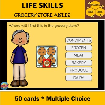 Preview of Which Grocery Aisle? #2 BOOM Cards- Life Skills