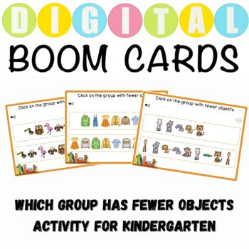 Preview of Which Group Has Fewer Activity For Preschoolers - Boom Cards™