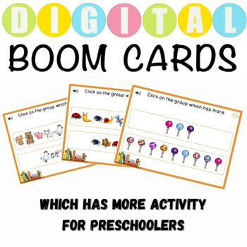Preview of Which Has More Activity For Preschoolers - Boom Cards™