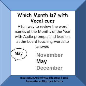 Preview of Which Month is?  Identifying Month names from vocal prompts Promethean Activity
