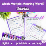 Which Multiple Meaning Word? Activities