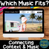 Which Music Fits? No Prep Elementary Music Listening Game: