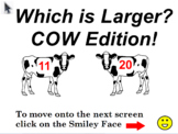 Which Number is Larger 11-20 Cow says MOO!  Promethean and
