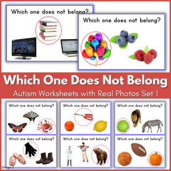 Preview of Which One Doesn`t Belong? | What Doesn`t Belong Categories Autism Activity Set 1
