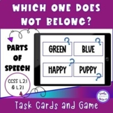 Which One Does Not Belong? Parts of Speech