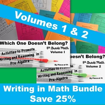 Preview of Which One Doesn't Belong 8th Grade Math Journaling BUNDLE