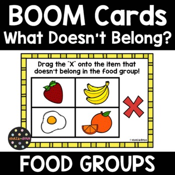 Preview of Which One Doesn't Belong BOOM Cards | FOOD GROUPS