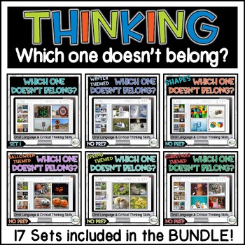 Preview of Which One Doesn't Belong Critical Thinking Skills Activity Bundle #sunnydeals24