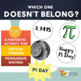 Which One Doesn't Belong? PI DAY FREE resource