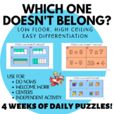 Which One Doesn't Belong Puzzles - Do Now's, Centers, Morn