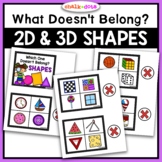 Which One Does Not Belong | 2D and 3D Shape Cards