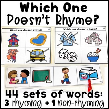 Preview of Which One Doesn't Rhyme? Rhyming Words Activities for Phonological Awareness