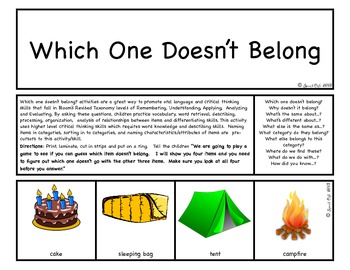 Preview of Which One Doesn't Belong:  Critical Thinking Activity For PK-2nd Grade