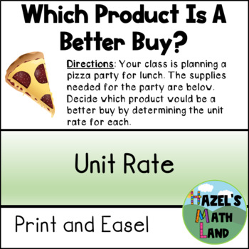 Preview of Which Product Is A Better Buy? (Unit Rate and Ratios) Print & Easel