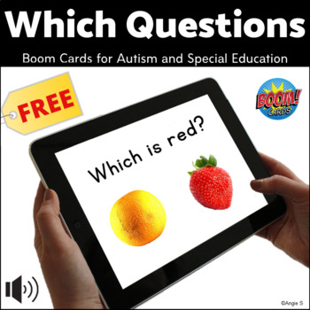 Preview of Which Questions Boom Cards™ Speech Therapy | Autism Digital Resources FREE