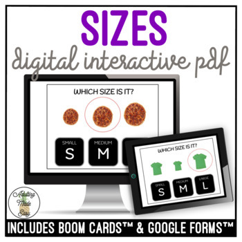 Preview of Sizes - Small Medium Large Digital Interactive Activity