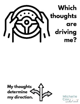Preview of Which Thoughts Are Driving Me? [Life coaching/growth mindset worksheet]