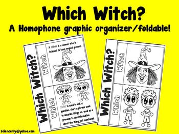 Preview of Which Witch? A Homophone graphic organizer/foldable!