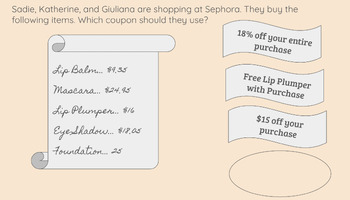Preview of Which coupon is best? Using Percentages