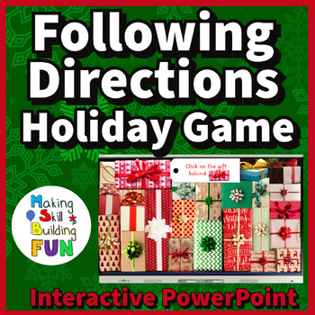 Preview of Holidays Following Directions Positional Words Smartboard Interactive Game