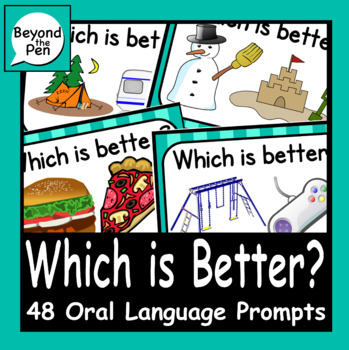 Preview of Which is Better?  Oral Language Speaking and Listening prompt cards