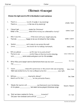 Which is Which? - Christmas-theme Worksheets - Homonyms/Sound-Alike ...