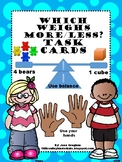 Which weighs more/less? - task cards for balance scale/hands