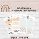 While you were away | Substitute Feedback Form | Boho Rainbow |