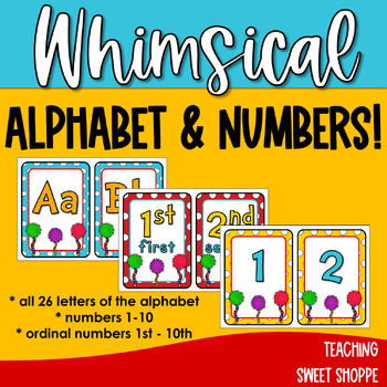 Preview of Whimsical Alphabet & Numbers (Includes Ordinals, too!)