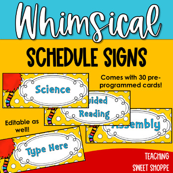 Preview of Whimsical Daily Schedule Signs