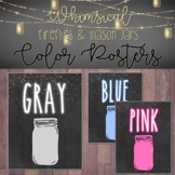 Whimsical Firefly and Mason Jars  Color Word Posters - cla