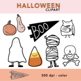 Whimsical Halloween Clipart Boho Colors