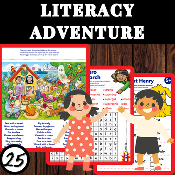 Preview of Whimsical Literacy Adventure: Engaging Worksheets for Young Minds!