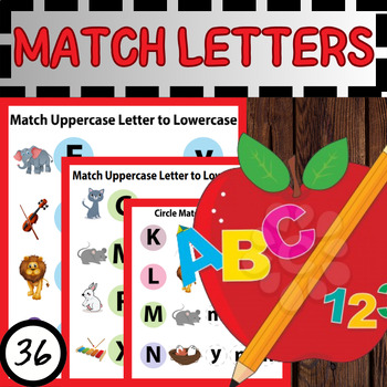 Preview of Whimsical Match Letters Adventure: Engaging Worksheets for Kids PDF