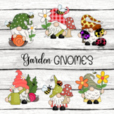 Whimsical Spring Garden Gnomes Clipart Set