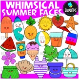 Whimsical Summer Faces Clip Art Set {Educlips Clipart}