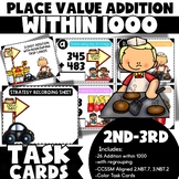 Whimsical Task Cards: 3-Digit Addition up to 1000 WITH Regrouping