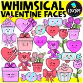 Whimsical Valentine Faces Clip Art Set {Educlips Clipart}