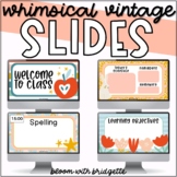 Whimsical Vintage Editable Slides with Timers - Distance Learning