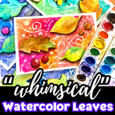 Whimsical Watercolor Leaves, Winter/Earth Day Art Project,