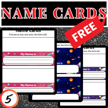 Preview of Whimsical Wonderland: Free Name Cards Printables for Kids!