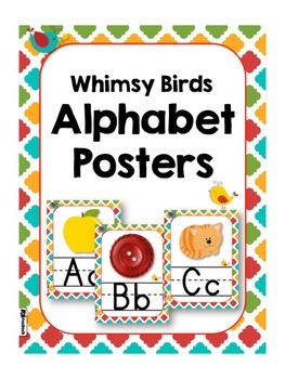 Preview of Whimsy Birds Alphabet Letter Posters